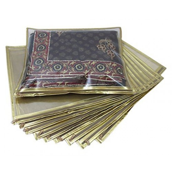 Golden Saree Packing Cover (Pack of 10)