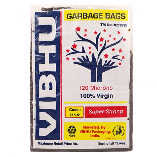Dustbin Bags (24x30-inches, Black) large pack of 50