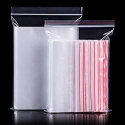 Zip Lock Pouch Bags (7 inch x 10 inch, 100 Pieces, Transparent)
