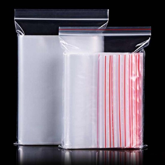 100 Pcs Zipper PE Pouch Packaging Ziplock Bag Plastic Poly Clear Zip Bags~